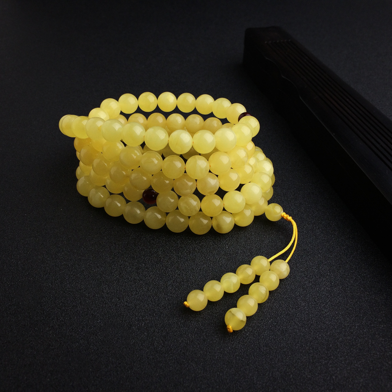 波罗的海鸡油黄蜜蜡佛珠 - 红掌柜