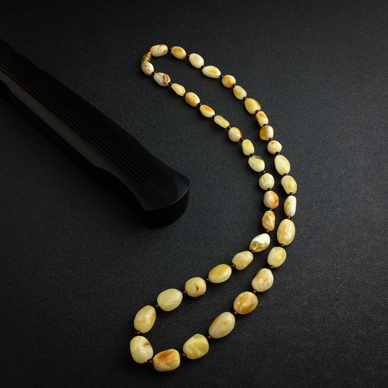 天然白花蜜蜜蜡随形项链 - 红掌柜