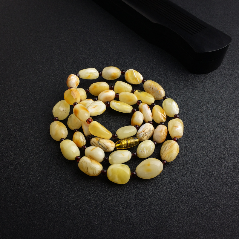 白花蜜蜜蜡随形项链 - 红掌柜