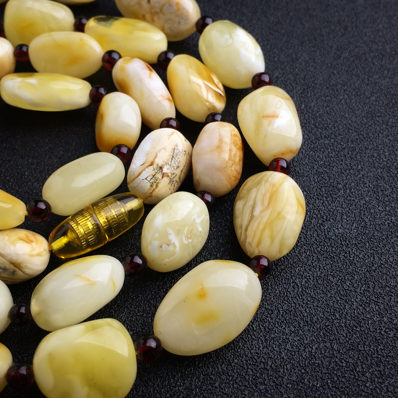 白花蜜蜜蜡项链 - 红掌柜