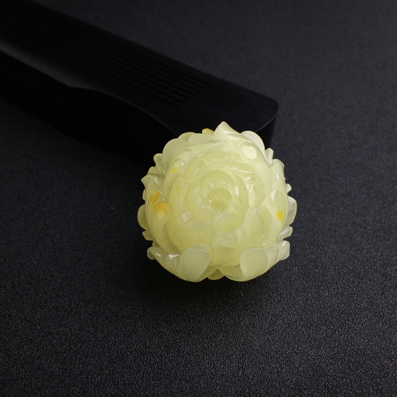 波罗的海天然满蜜柠檬黄蜜蜡花吊坠 - 红掌柜