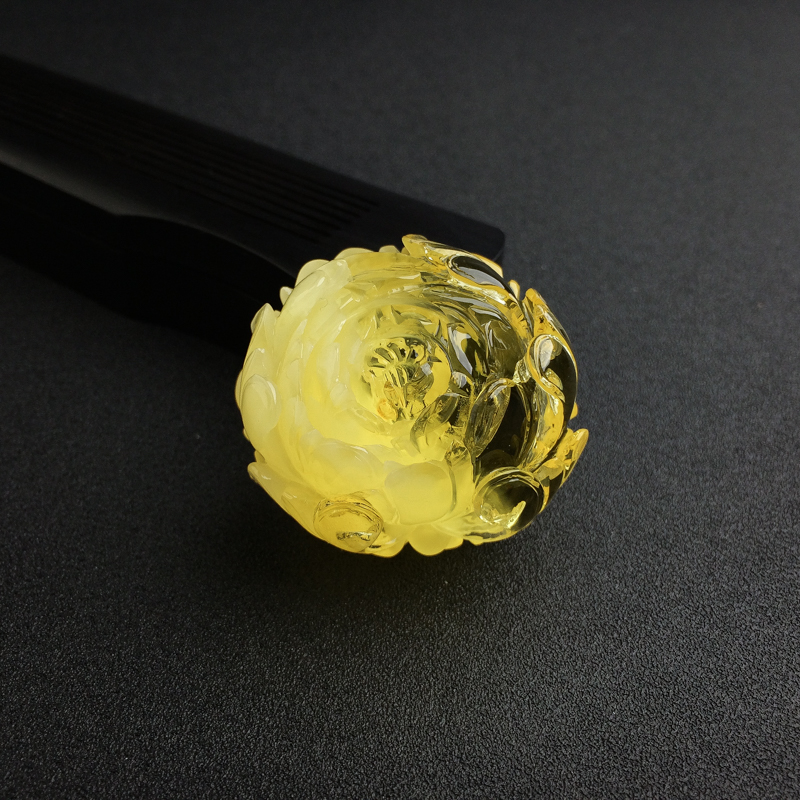 波罗的海天然金绞蜜鸡油黄蜜蜡花吊坠 - 红掌柜