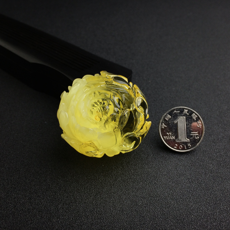 天然金绞蜜蜜蜡花吊坠 - 红掌柜