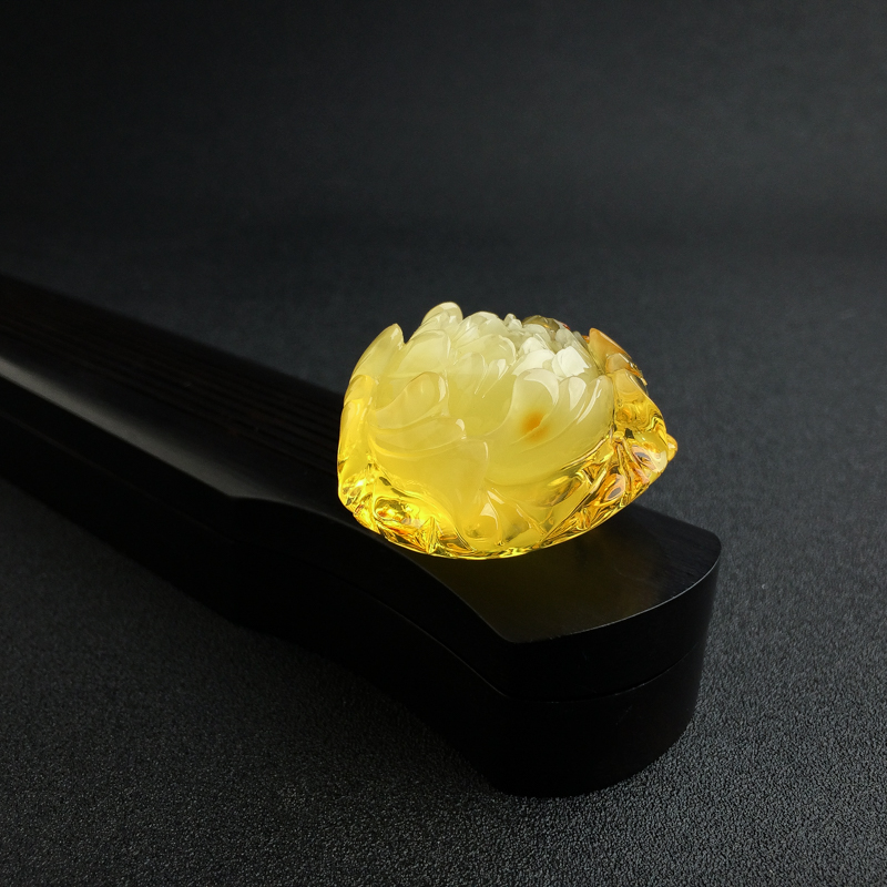 波罗的海金绞蜜鸡油黄蜜蜡花吊坠 - 红掌柜