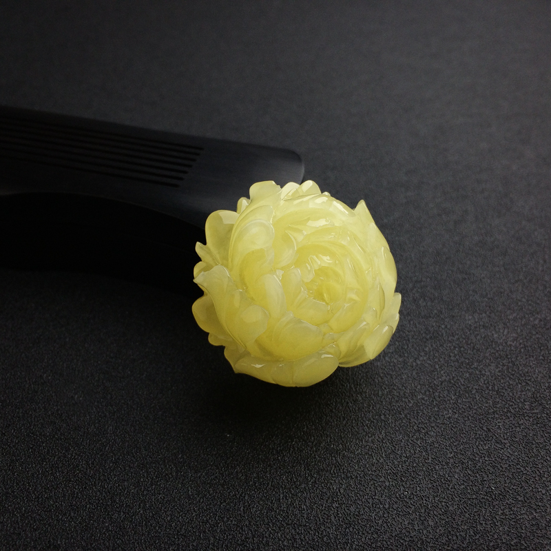 天然满蜜柠檬黄蜜蜡花吊坠 - 红掌柜