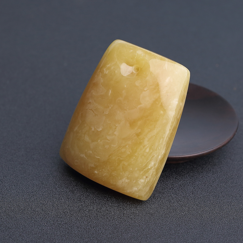 天然满蜜糖色蜜蜡无事牌吊坠 - 红掌柜