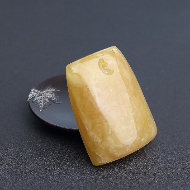 满蜜糖色蜜蜡无事牌吊坠 - 红掌柜