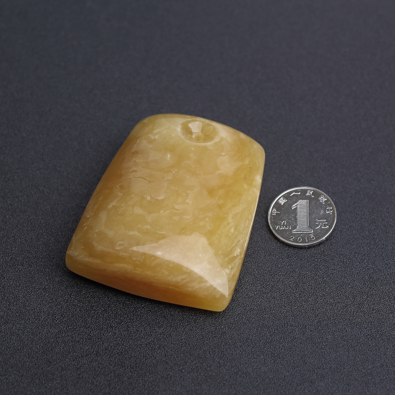 天然糖色蜜蜡无事牌吊坠 - 红掌柜