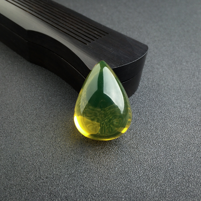 天然墨西哥蓝珀水滴吊坠 - 红掌柜