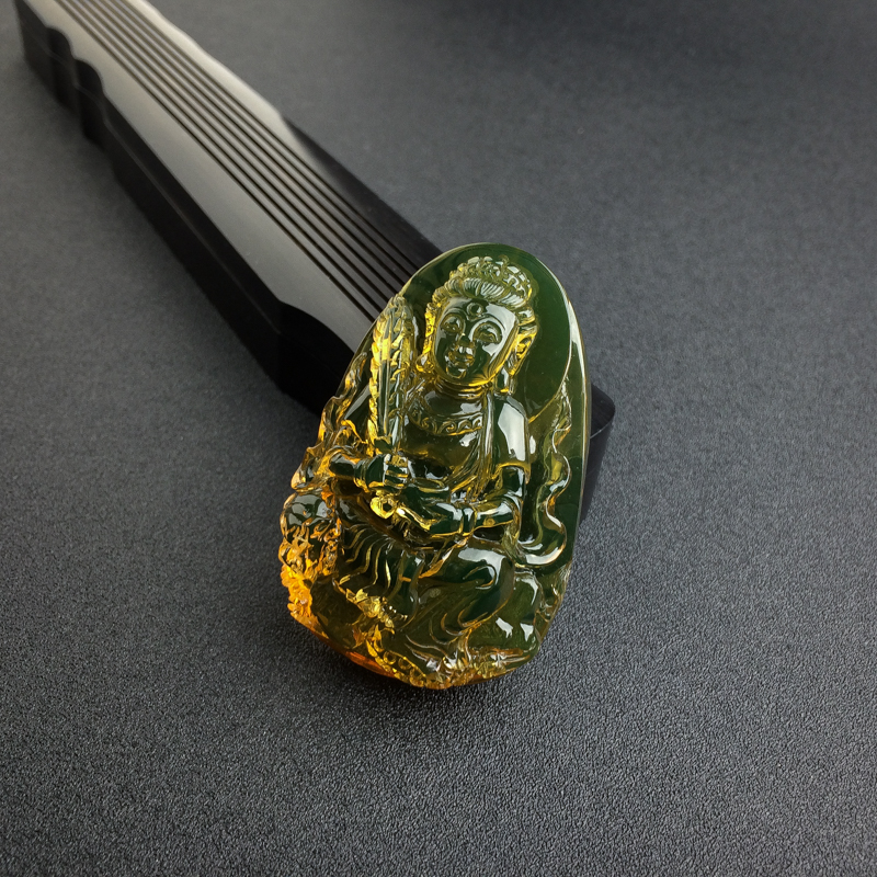 蓝珀虚空菩萨吊坠 - 红掌柜