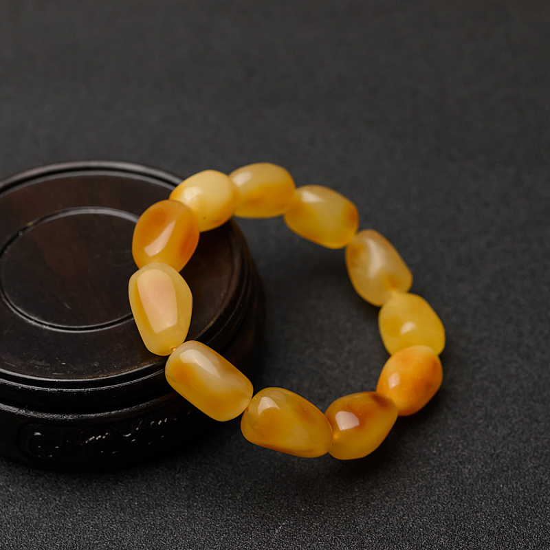 俏色蜜蜡随形手串 - 红掌柜