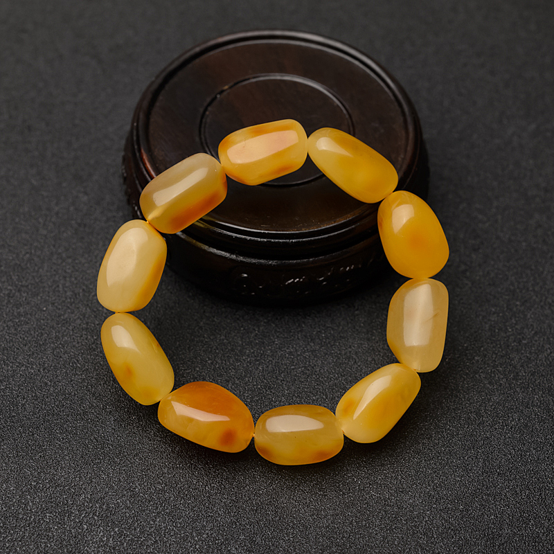 波罗的海天然俏色蜜蜡随形手串 - 红掌柜