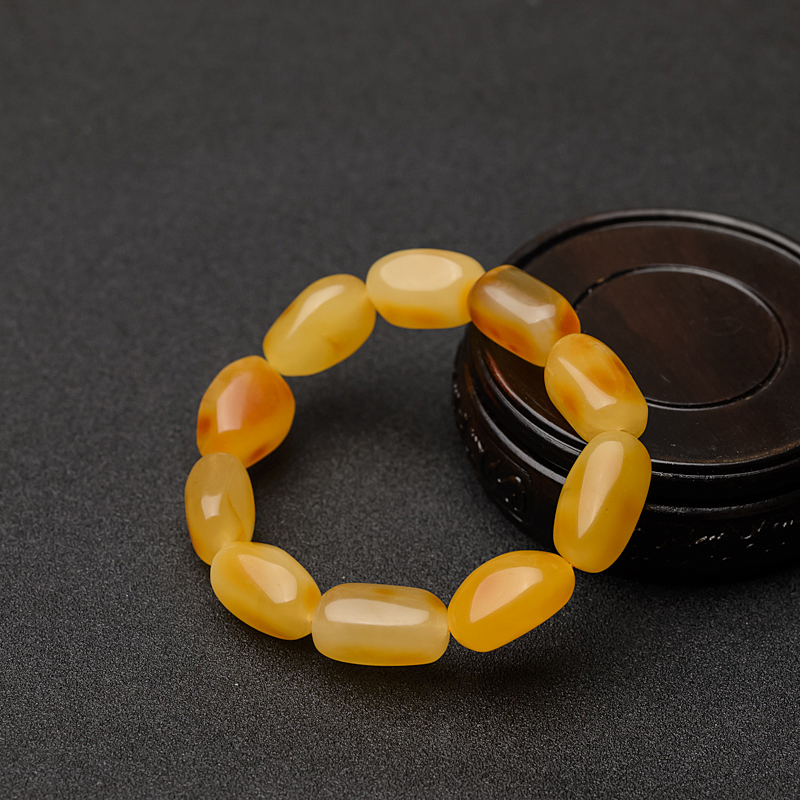 天然俏色蜜蜡随形手串 - 红掌柜