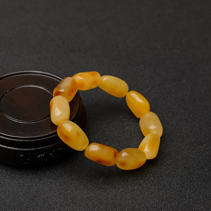 俏色蜜蜡随形手串 - 红掌柜