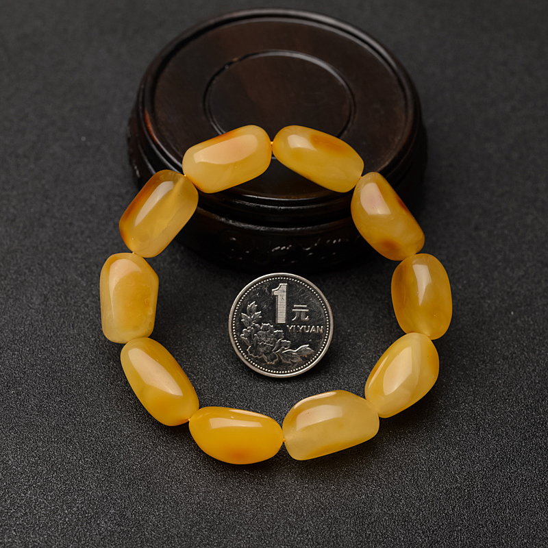 天然俏色蜜蜡手串 - 红掌柜