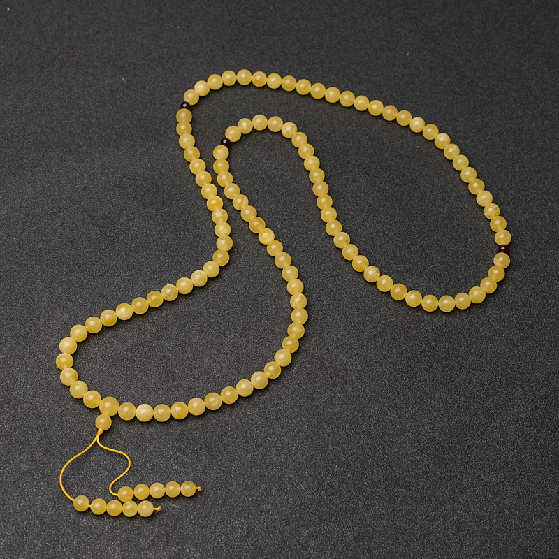 鸡油黄蜜蜡佛珠-红掌柜