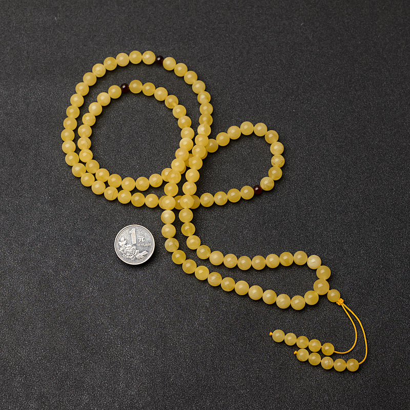 天然蜜蜡佛珠-红掌柜