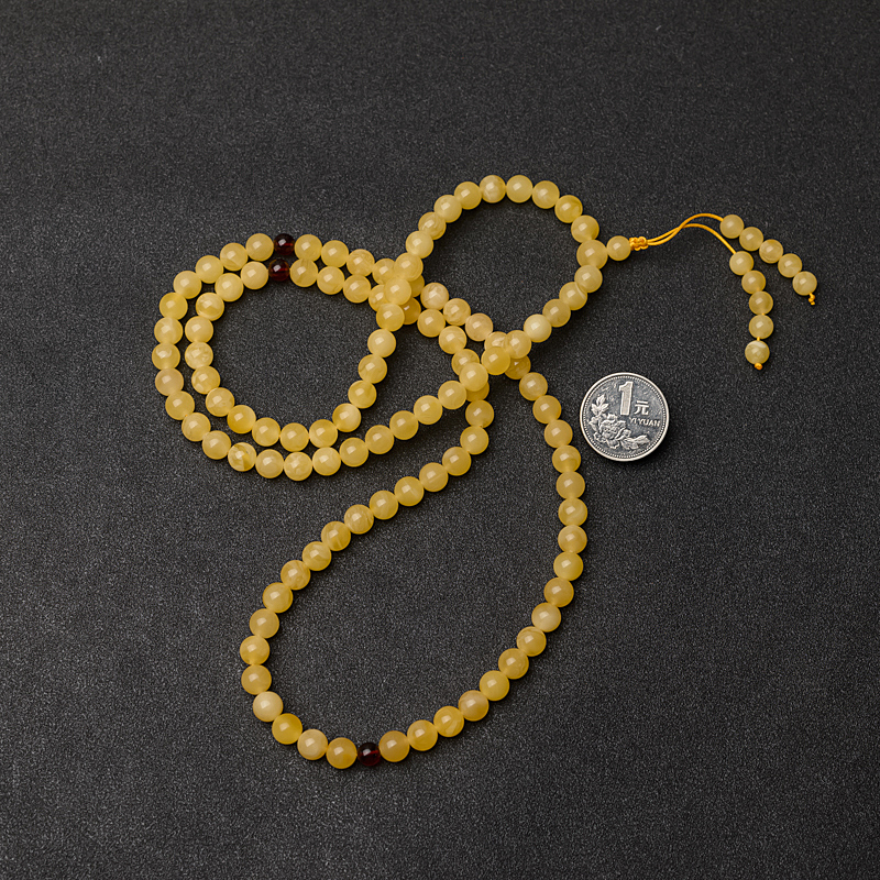 天然蜜蜡佛珠-红掌柜