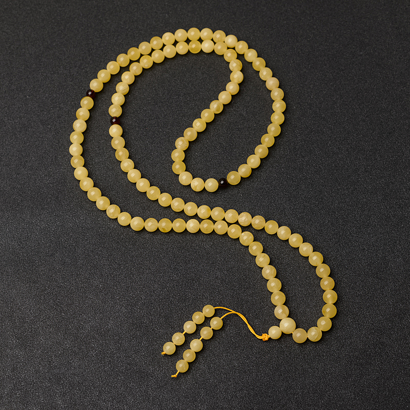 鸡油黄蜜蜡佛珠-红掌柜