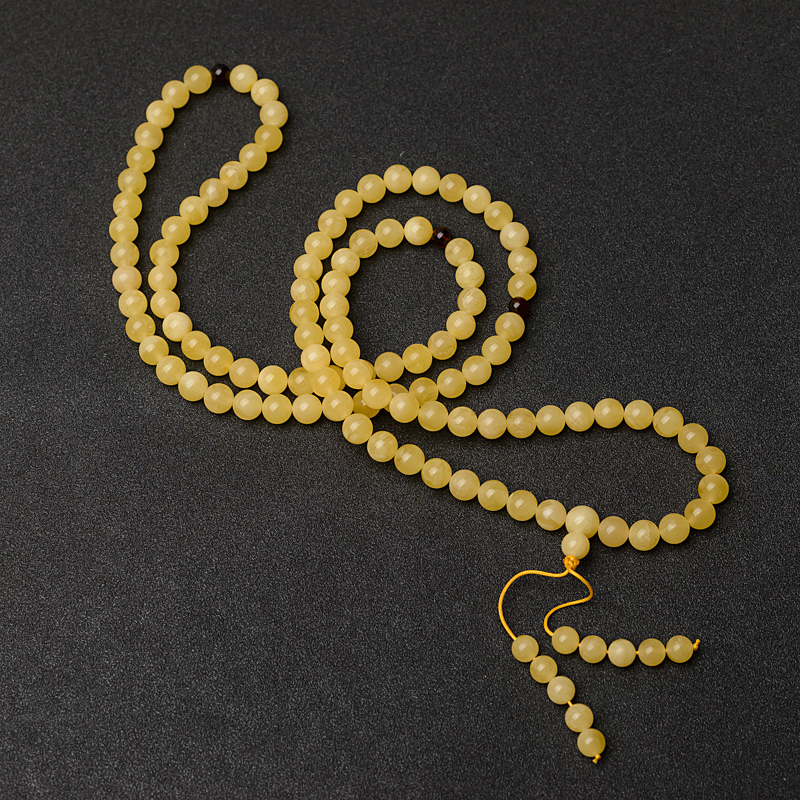 8.5mm蜜蜡佛珠-红掌柜