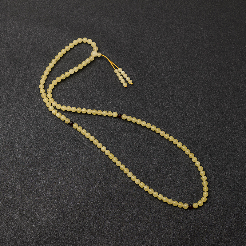 浅黄蜜蜡佛珠-红掌柜