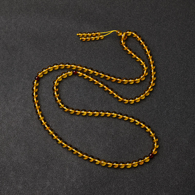 7mm金珀佛珠-红掌柜