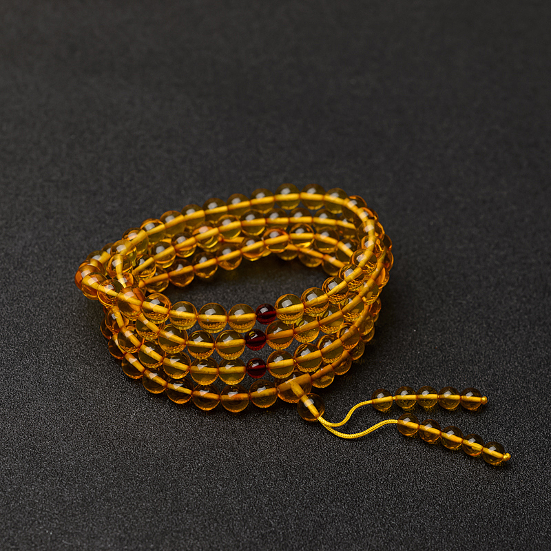 天然金珀佛珠-红掌柜