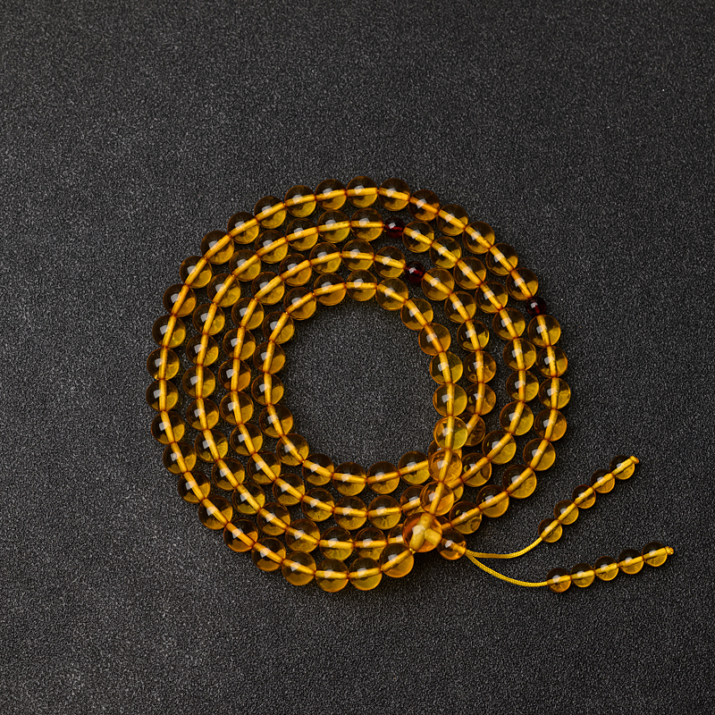 天然金珀佛珠-红掌柜