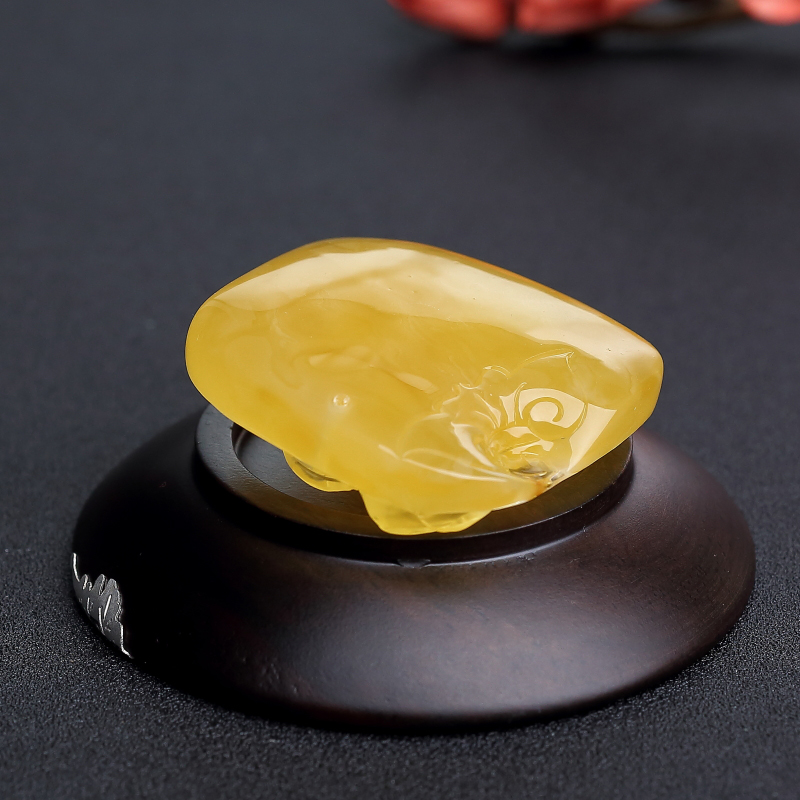 天然蜜蜡连年有余吊坠-红掌柜