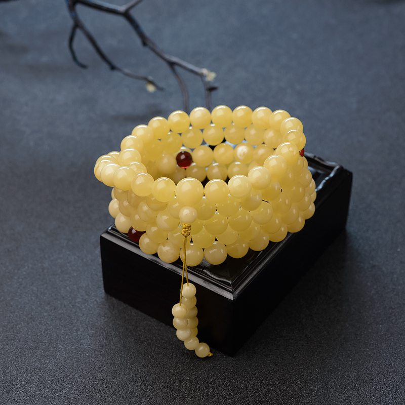 蜜蜡佛珠-红掌柜