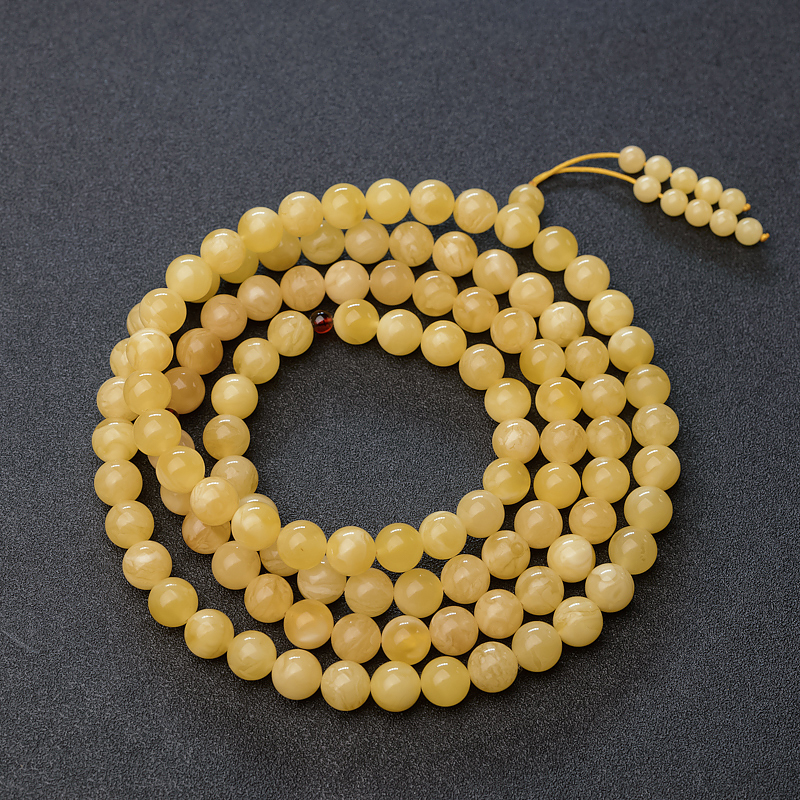 白花蜜蜜蜡佛珠-红掌柜