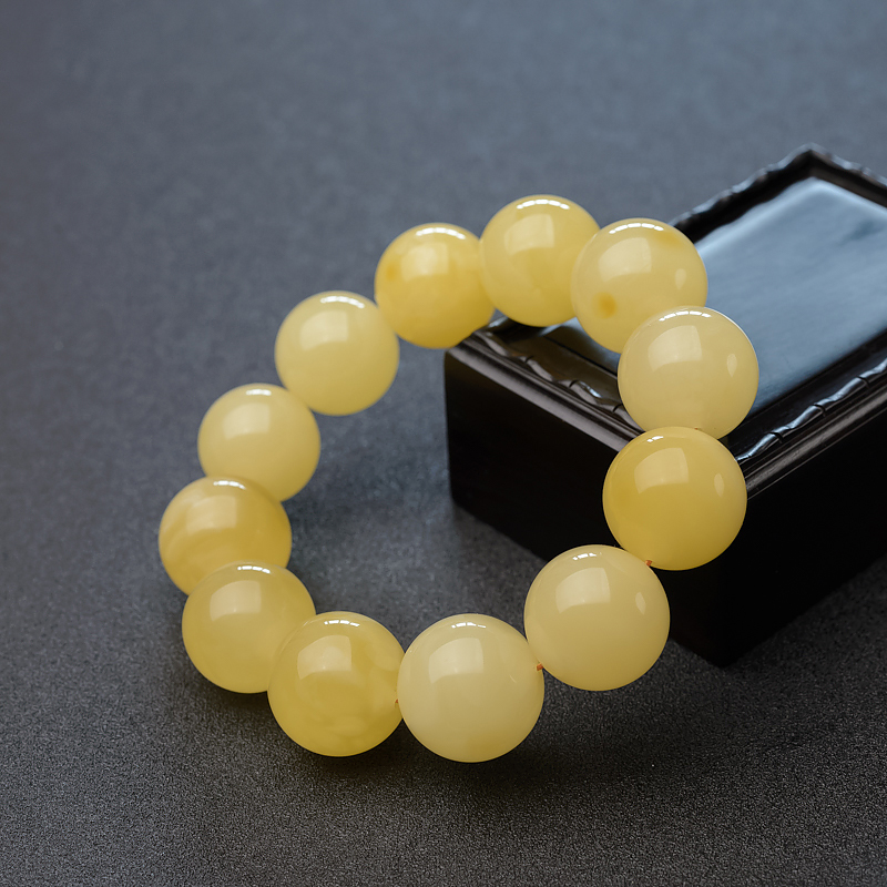 20mm柠檬黄蜜蜡手串-红掌柜