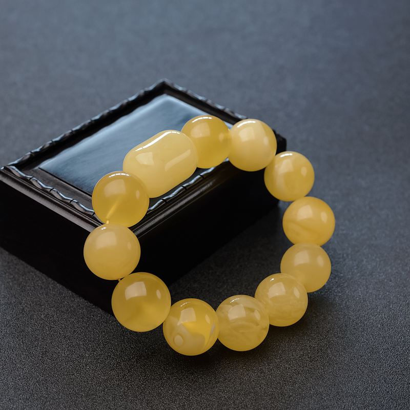 白花蜜蜜蜡手串-红掌柜