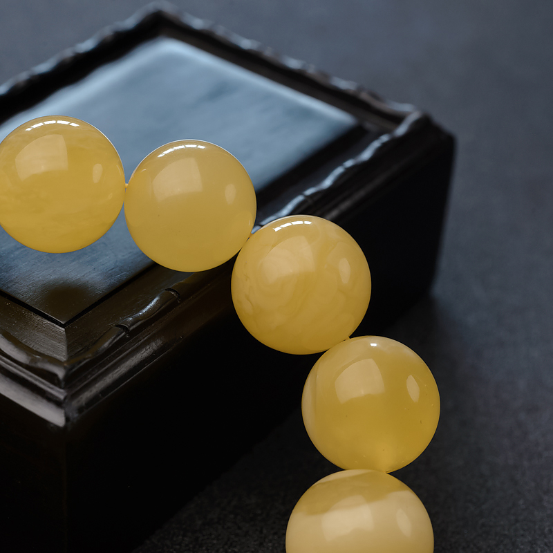 天然白花蜜蜜蜡手串-红掌柜