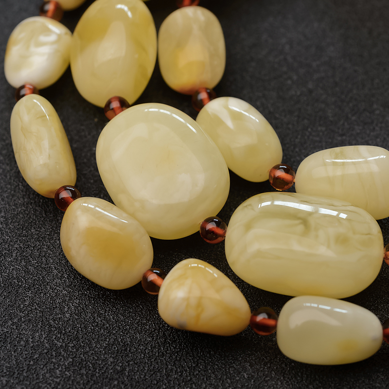 天然蜜蜡随形项链-红掌柜