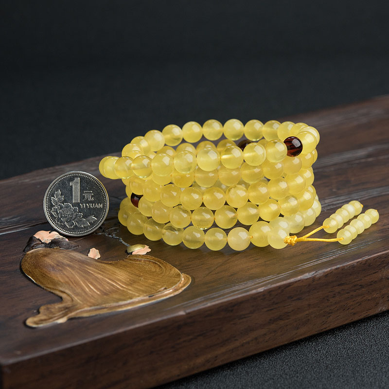 天然金绞蜜108佛珠-红掌柜