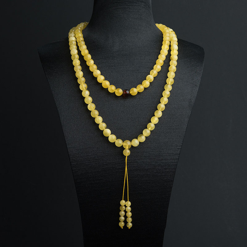 8.5mm鸡油黄金绞蜜108佛珠-红掌柜