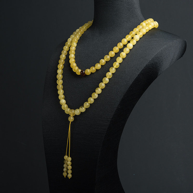 鸡油黄金绞蜜108佛珠-红掌柜