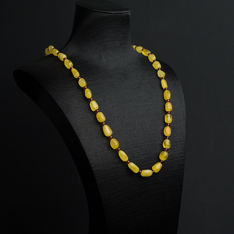 波罗的海鸡油黄金绞蜜随形项链-红掌柜