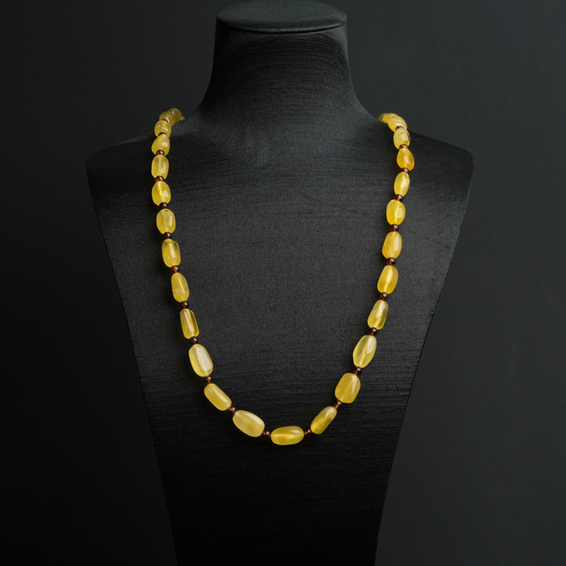 天然波罗的海鸡油黄金绞蜜随形项链-红掌柜