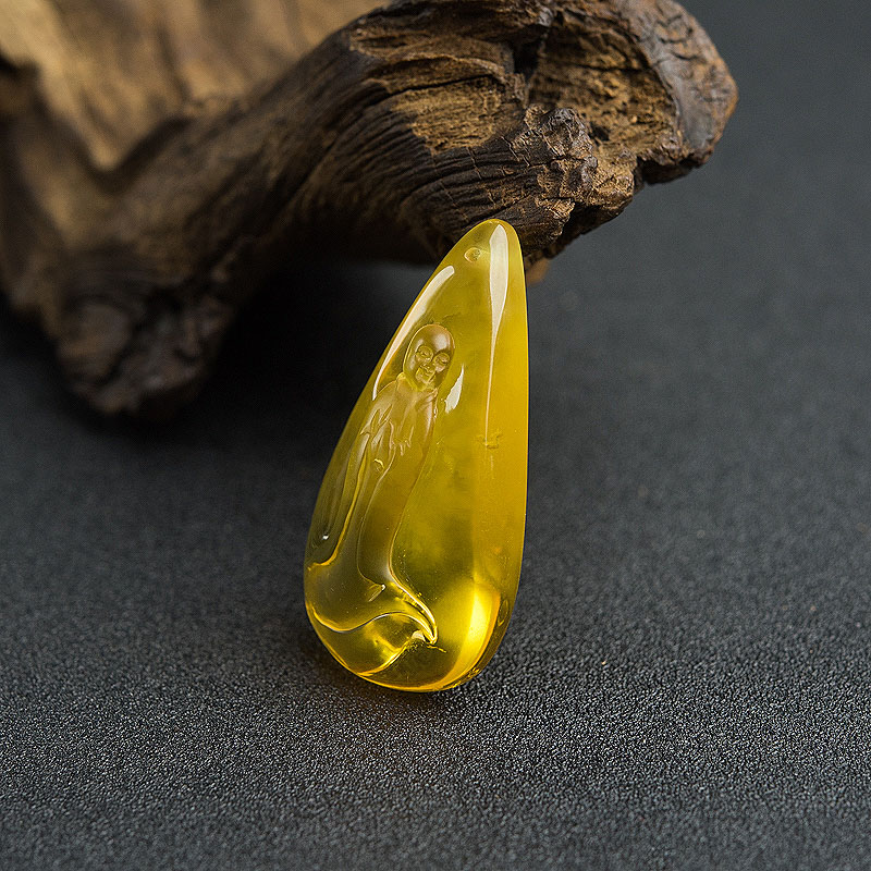 鸡油黄金绞蜜佛吊坠-红掌柜