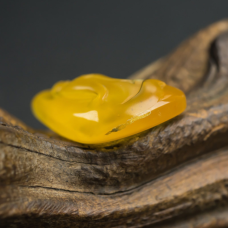 天然鸡油黄金绞蜜佛吊坠-红掌柜