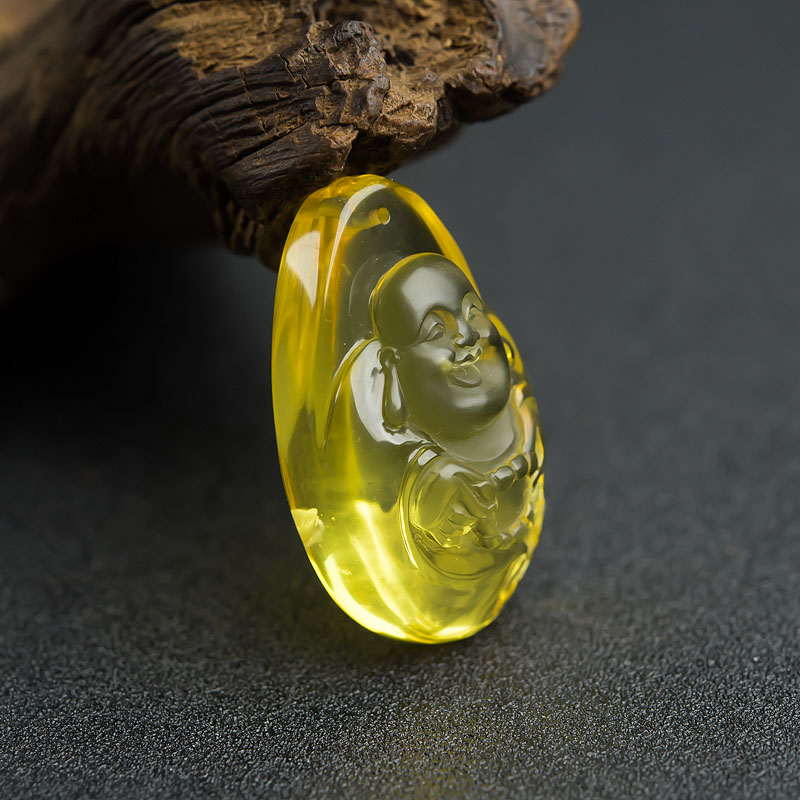 波罗的海金珀弥勒佛吊坠-红掌柜