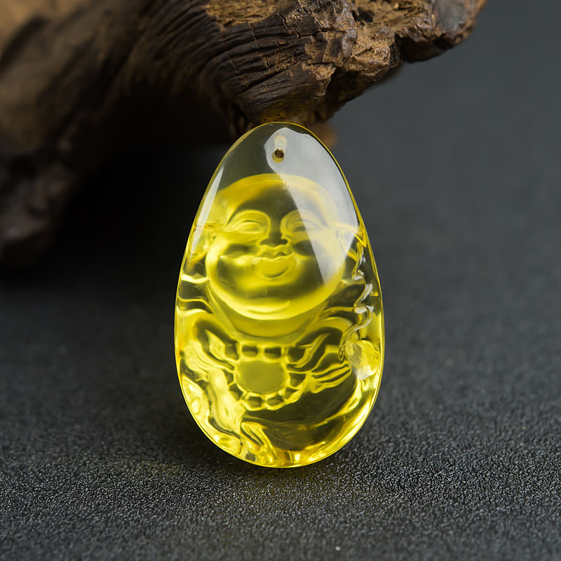 金珀弥勒佛吊坠-红掌柜