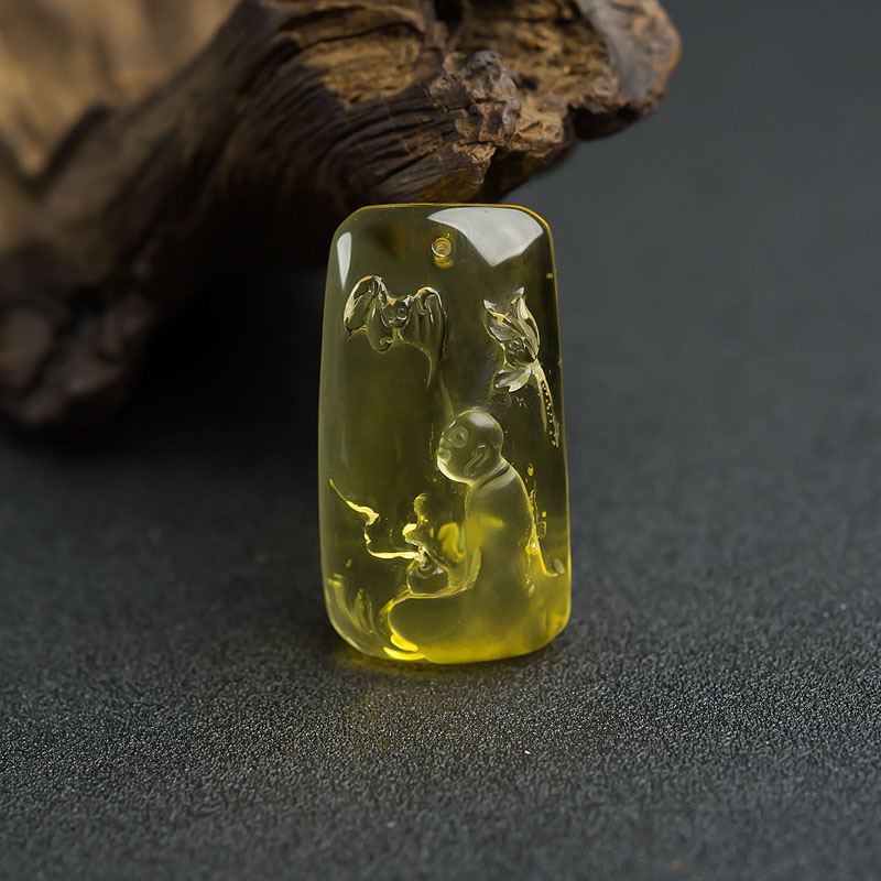 天然波罗的海金珀吊坠-红掌柜