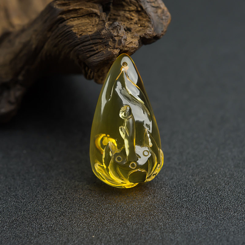 天然波罗的海金珀佛吊坠-红掌柜