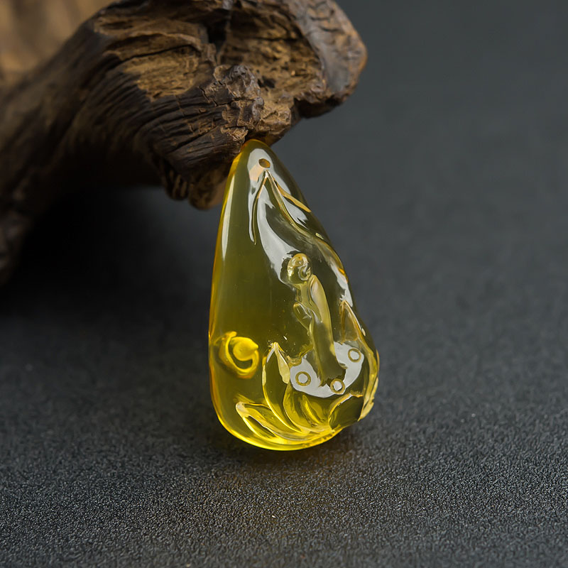 天然金珀吊坠-红掌柜