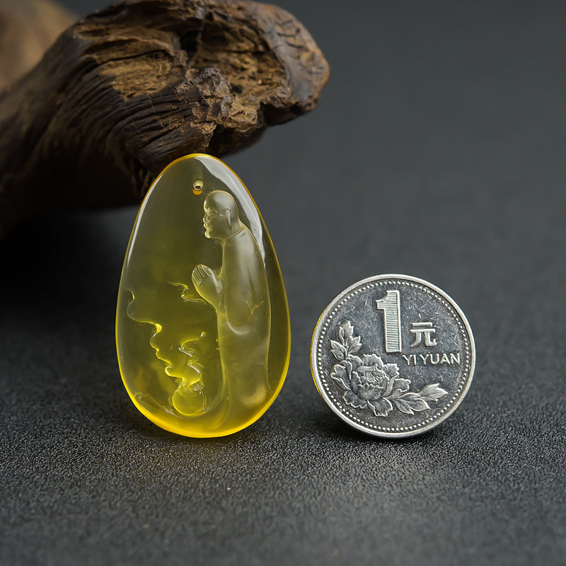 天然金珀吊坠-红掌柜