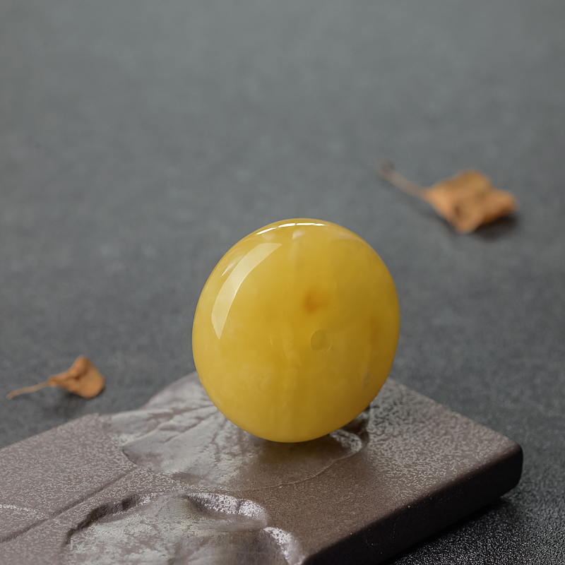 白花蜜蜜蜡平安扣吊坠-红掌柜