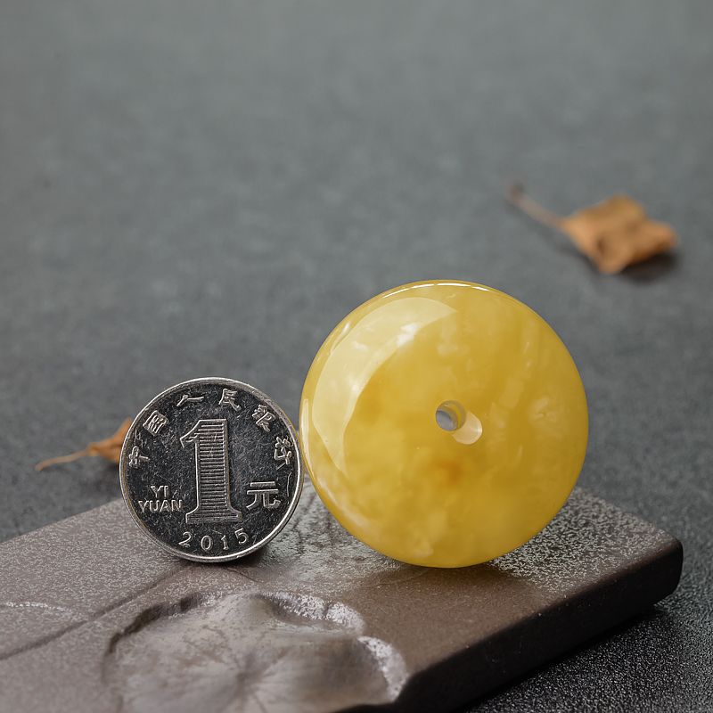 天然蜜蜡平安扣吊坠-红掌柜